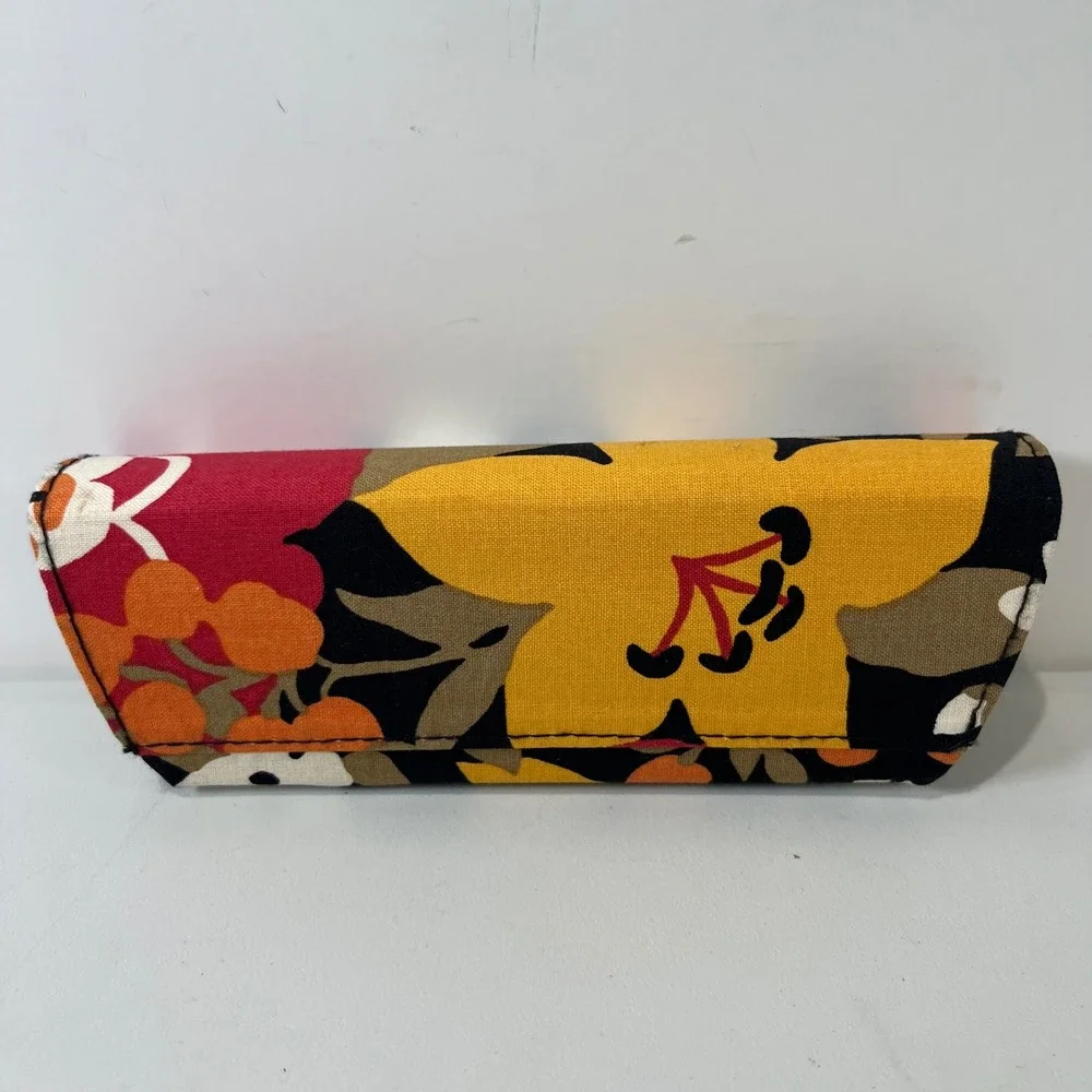 Vera Bradley Bittersweet Eyeglass Case Women Floral Houndstooth Retro‎ Cottage